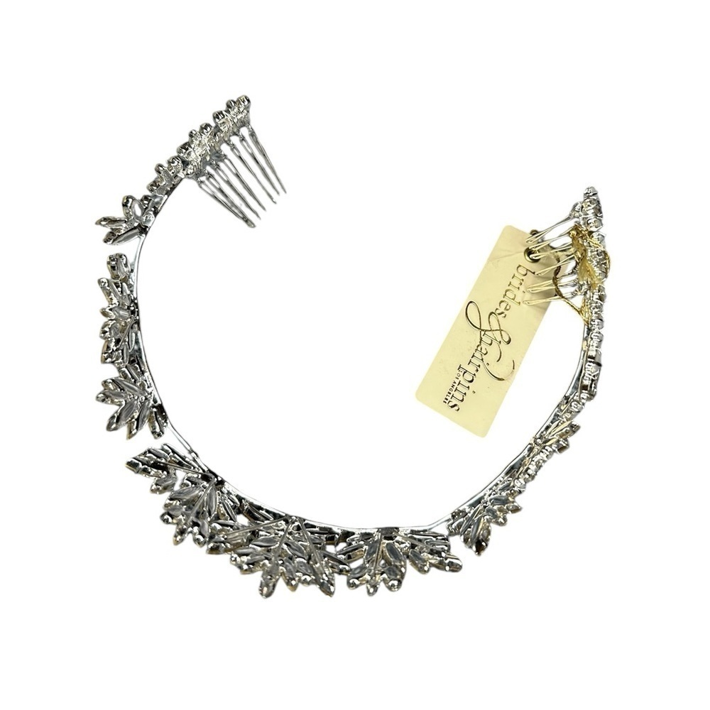 NEW Brides & Hairpins Honora Crystal Opal Sterling Silver Halo Comb Crown Tiara - Picture 14 of 14